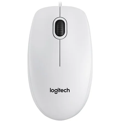 LOGITECH B100 Corded Mouse - WHITE - USB - B2B