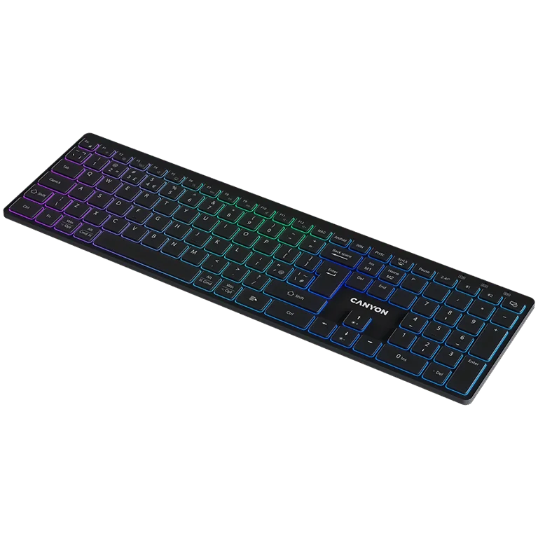 CANYON keyboard HKB-W11 UK/US RGB Dual Mode Wireless Black