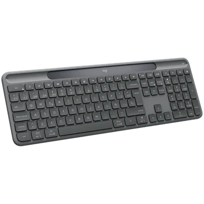 Клавиатура Logitech Slim Solar+ за бизнес, графит, безжична, Bluetooth/2.4GHz, US English