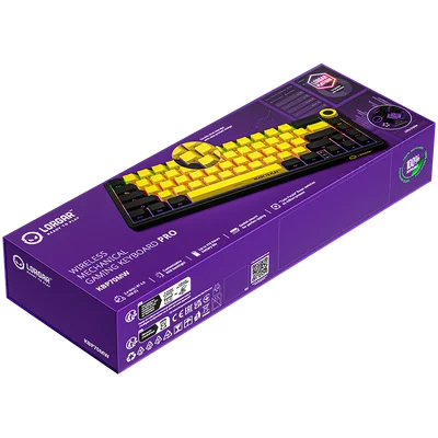 LORGAR KBP70MW, Wireless 65% Mechanical Gaming Keyboard Pro, Black/yellow, EN layout