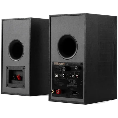 Klipsch Reference R-41PM Powered Bookshelf Speakers, Black, Pair