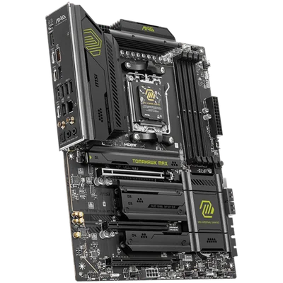 MSI MAG B850 TOMAHAWK MAX WIFI, ATX, Socket AM5, 4x DDR5 Dual Channel DDR5 up to 8400(OC)MHz, 3x PCIe 3.0 x16 slot, 4x M.2 slot, 4x USB 2.0, 1x USB 5Gbps, 2x USB 10Gbps, 3x USB 10Gbps Type-C, HDMI, 7.1 HD Audio, 5G LAN, WiFI 7, BT, 3Y