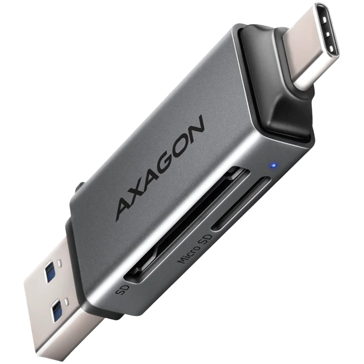 Axagon CRE-DAC External, Type-C+Type-A 2-slot SD/microSD