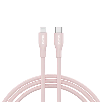 USB-C към Lightning кабел CANYON CLNM60 60W MFI 1m силиконов Розов