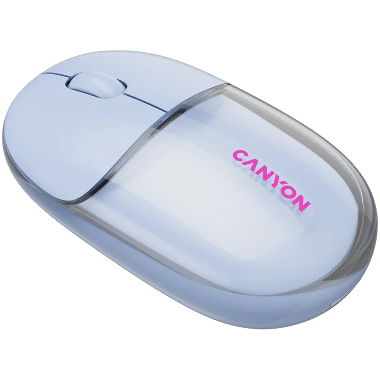 Мишка Canyon OnClick 24 Безжична 1200 DPI Bluetooth/RF Прозрачна/Синя