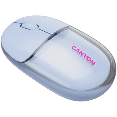 Мишка Canyon OnClick 24 Безжична 1200 DPI Bluetooth/RF Прозрачна/Синя
