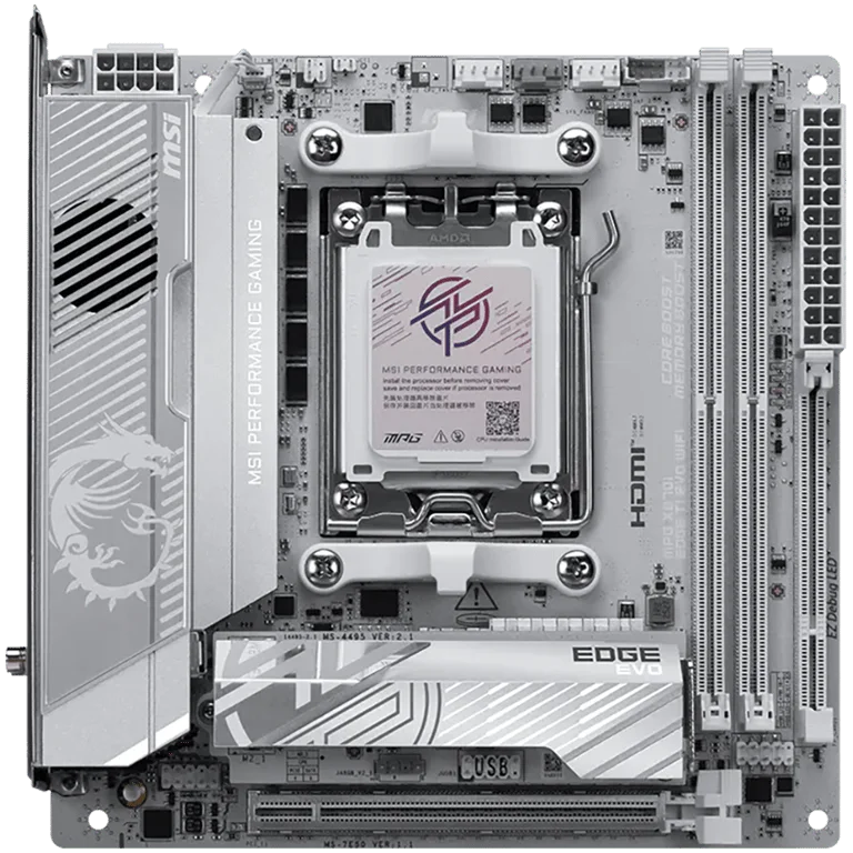 Дънна платка MSI MPG X870I EDGE TI EVO WIFI, Mini-ITX, Socket AM5, DDR5, Wi-Fi 7