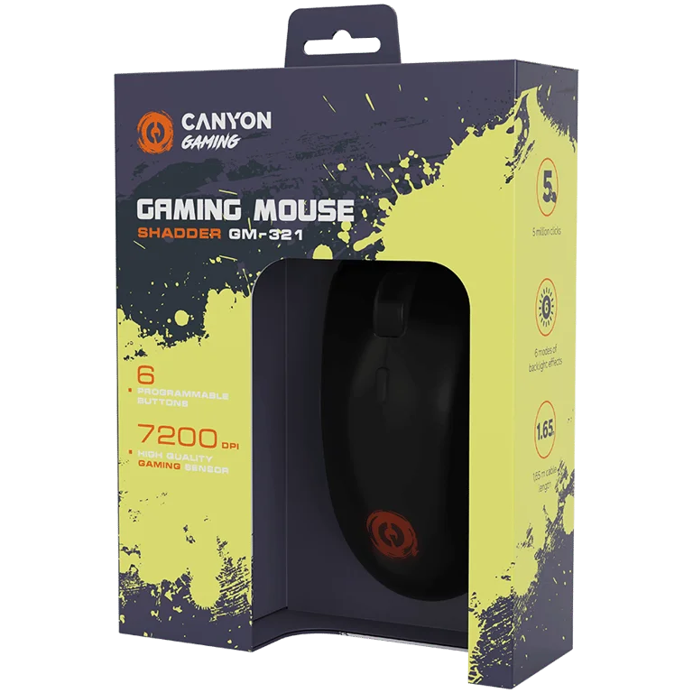 CANYON mouse Shadder GM-321 RGB 6buttons Wired Black