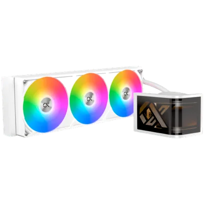 Охладител XIGMATEK Connect Ultra 360 Arctic EN48388, течно охлаждане, бял, Curved OLED помпа, ARGB PWM вентилатори