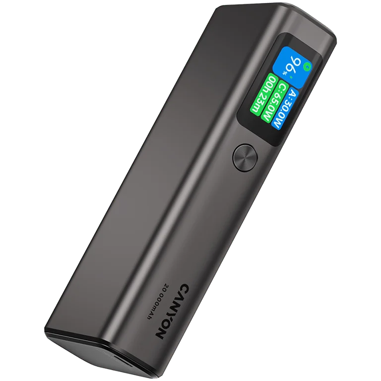 Външна батерия Canyon OnPower 230 20000mAh 130W, тъмно сива