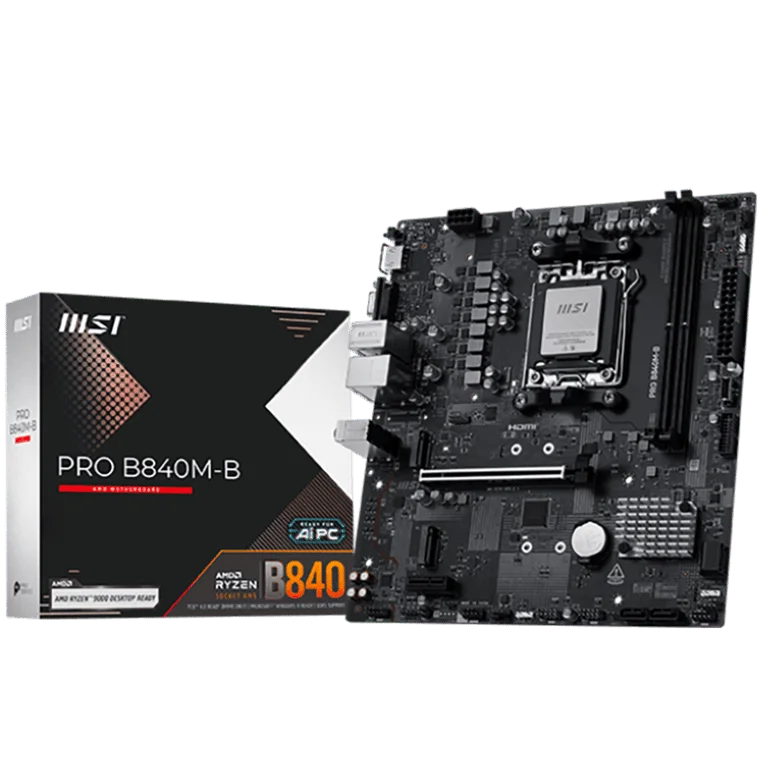 Дънна платка MSI PRO B840M-B Micro ATX Socket AM5 DDR5 8000MHz 2x M.2 7.1 Audio 2.5G LAN