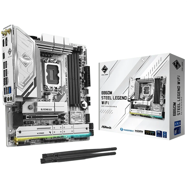 Дънна платка ASROCK Intel B860 4 слота DDR5 Wi-Fi Micro ATX