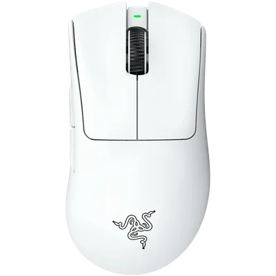Гейминг мишка RAZER – DeathAdder V3 Pro White Edition, 30000 DPI, оптичен сензор, безжична и кабелна, 63 г