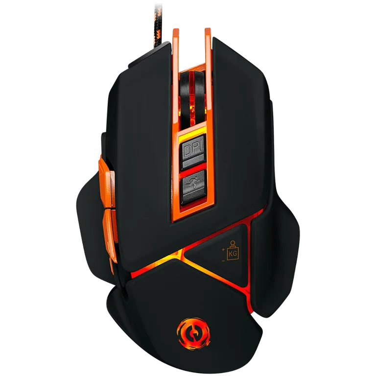 CANYON Optical gaming mouse, adjustable DPI setting 800/1000/1200/1600/2400/3200/4800/6400, LED backlight, moveable weight slot and retractable top cover for comfortable usage