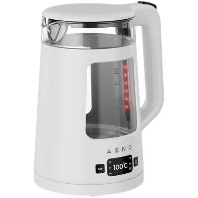 AENO Electric Kettle EK6: 1850-2200W, 2L, Strix, Square-shaped body, Transparent lid, High Resistant Glass, LED-Illumination, Auto Power Off, Dry tank Protection
