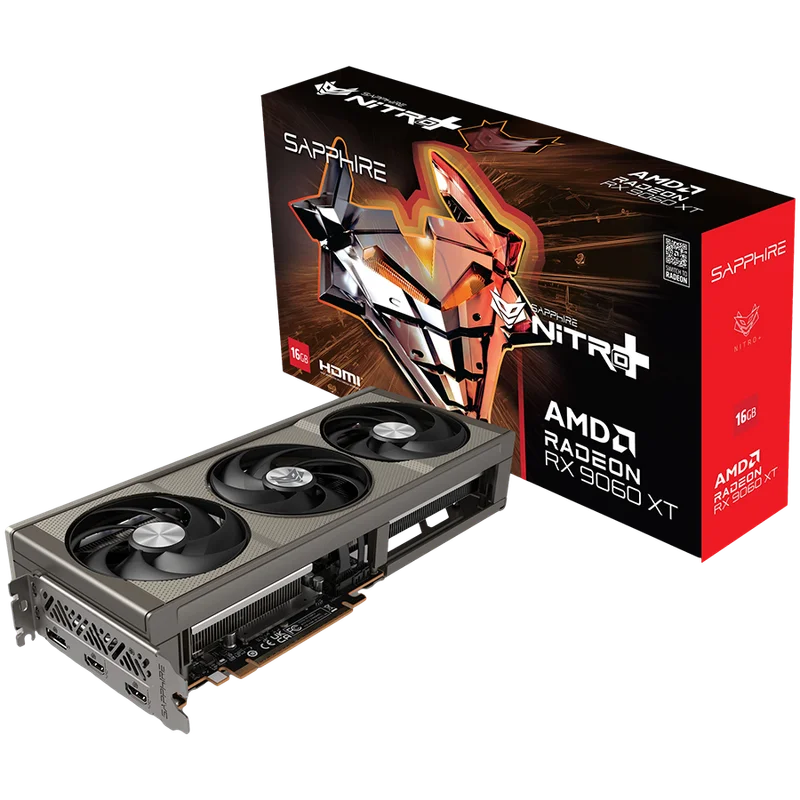 Видео карта SAPPHIRE – NITRO+ AMD RADEON RX 9060 XT GAMING OC, 16GB GDDR6, Dual HDMI/DP