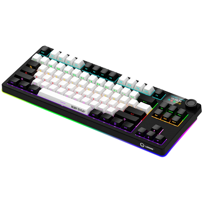 LORGAR KBP70TKLW, Wireless TKL Mechanical Gaming Keyboard Pro, Black/red, EN layout