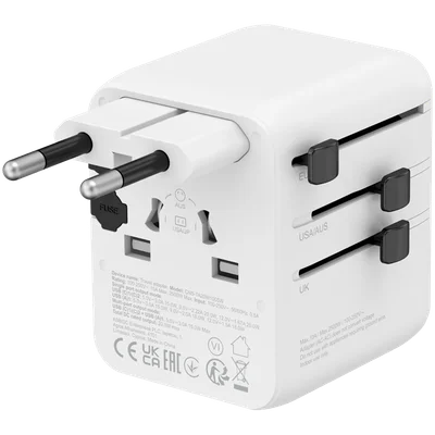 CANYON Travel Adapter OnTour 20 EU/UK/US/AUS 20W  White