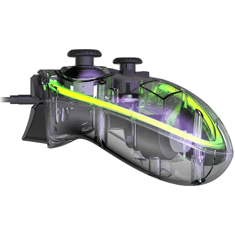 Гейминг контролер Canyon Brighter GPW-02 безжичен, Bluetooth + донгъл, прозрачен корпус