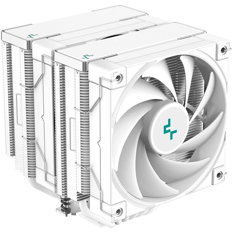 Охладител за процесор DeepCool AK620 WH 2x120mm PWM FDB, 260W TDP, 6 топлинни тръби, бял