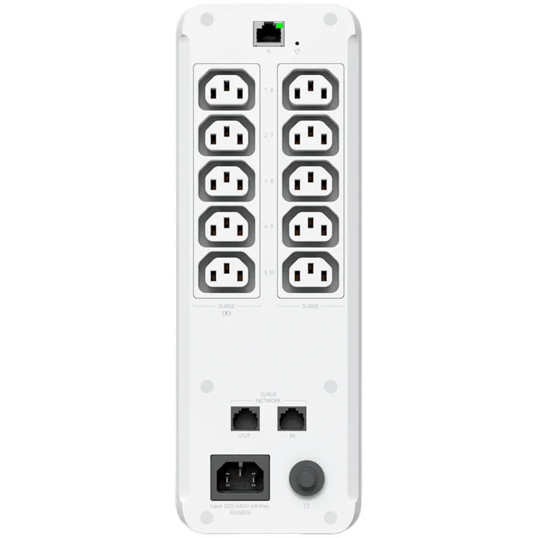 Ubiquiti UPS-Tower-EU UniFi managed 1kVA uninterruptible power supply with 5 surge-only outlets and 5 software-resettable surge and backup devices