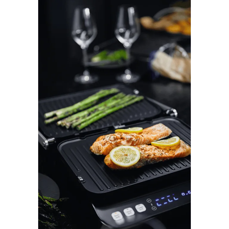 AENO ''Electric Grill EG1: 2000W, 3 heating modes - Upper Grill, Lower Grill, Both Grills  Defrost, Max opening angle -180°, Temperature regulation, Timer, Removable double-sided plates, Plate size 320*220mm''