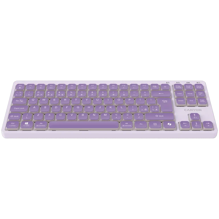 Клавиатура CANYON OnType 10 нископрофилна, механична, TKL, кабел, USB, лилава