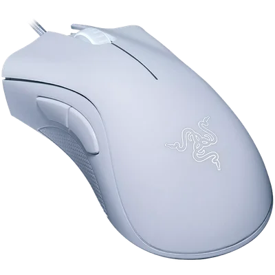 Гейминг мишка Razer DeathAdder Essential White Edition, 6400 dpi, ергономична, механични суичове, 1000 Hz Ultrapolling, бяла