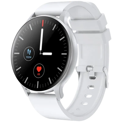 CANYON Badian SW-68, Smartwatch, Realtek 8762CK, 1.28''TFT 240x240px; RAM : 160KB,  Lithium-ion polymer battery, 3.7V 190mAh Include, Silver Zinc alloy middle frame + plastic bottom case+ white Silicone strap + silver strap buckle, 44.9x 10.9mm, strap: 20x220mm, 50.64g