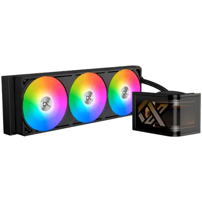 Охладител за процесор XIGMATEK Connect Ultra 360 EN48371 AIO, течен, ARGB, 3x120 мм вентилатори, OLED Pump Head, черен