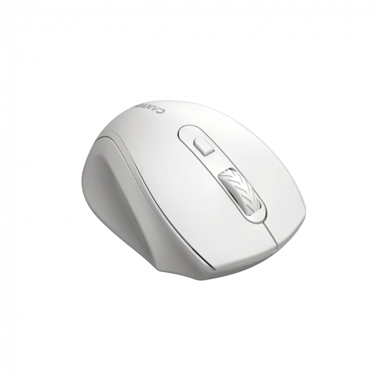 Canyon 6 buttons wireless 2.4Ghz mouse, MX8650A Sensor, DPI up to 1600,Injection case, 3 M life times left and right switches, 2xAAA battery, ABS material, Size: 105x71x40mm, Weight: 59g, white