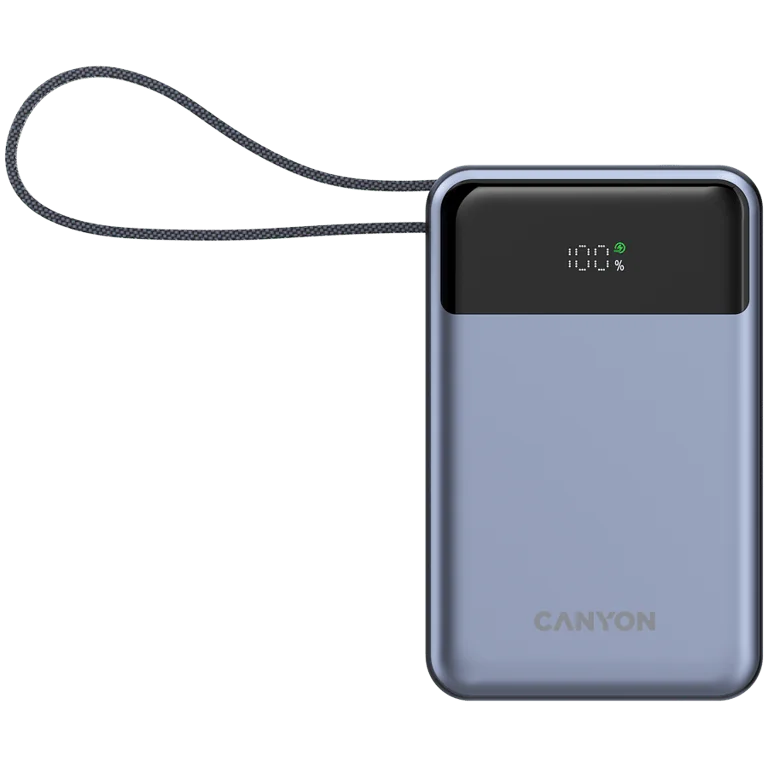 CANYON power bank OnPower 600 built-in cable 20000 mAh PD65W Dark Grey