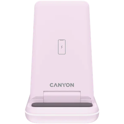 Безжично зарядно устройство Canyon WS-304 15W 3-в-1 Iced Pink