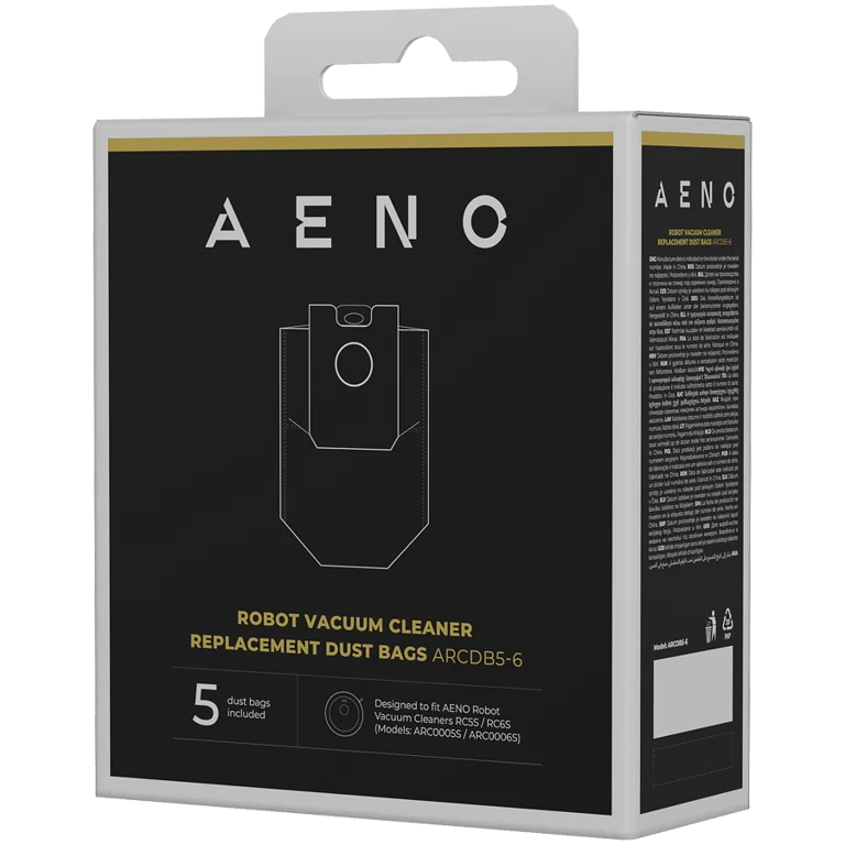 Торбички за прах за робот прахосмукачка AENO ARCDB5-6, съвместими с ARC0005S, ARC0006S, 5 броя