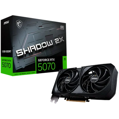 MSI Video Card Nvidia GeForce RTX 5070 12G SHADOW 2X OC, 12GB GDDR7, 192bit, Effective Memory Clock: 28000MHz, Boost: 2542 MHz, 6144 CUDA Cores, PCIe 5.0, 3x DP 2.1b, HDMI 2.1b, RAY TRACING, Dual Fan, 1x16pin, 650W Recommended PSU, 3Y