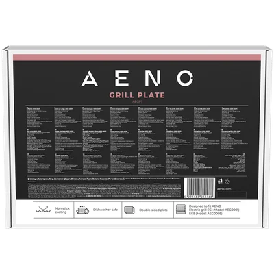Плоча за електрически грил AENO AEGP1, двустранна, незалепващо покритие, 290x234 мм, черен