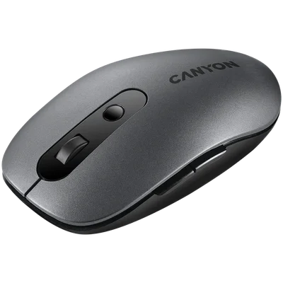 CANYON MW-9, 2 in 1 Wireless optical mouse with 6 buttons, DPI 800/1000/1200/1500, 2 mode(BT/ 2.4GHz), Battery AA*1pcs, Grey, 65.4*112.25*32.3mm, 0.092kg