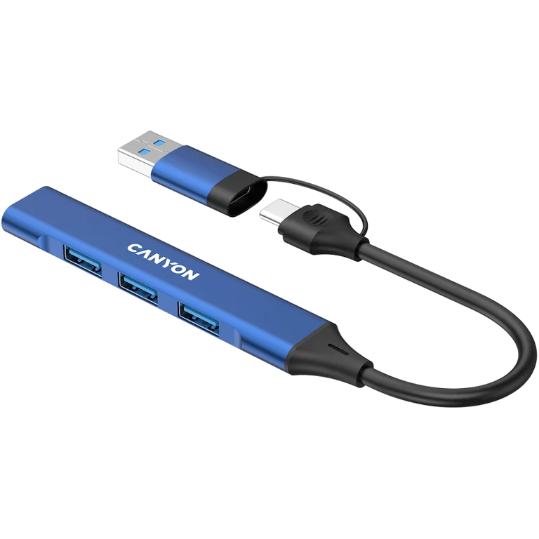 CANYON hub DS-02 4in1 USB-A/C Blue