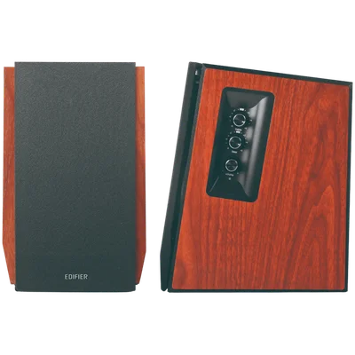 Edifier R1700BTs .0 Bookshelf Speakers, BT V5.1, RCA, 0.75-inch Tweeters, 4-inch Drivers, Sub-Out, 66W (RMS), Control Knobs and Remote Control, Brown