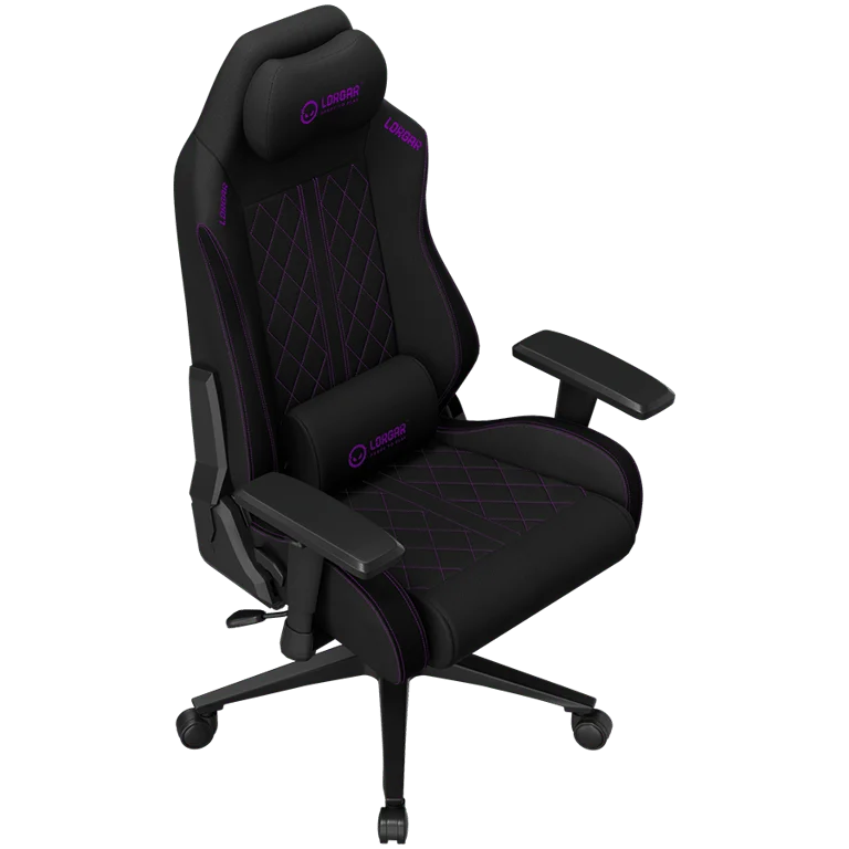LORGAR CHA41, Ergonomic Gaming Chair Advanced, premium anti-stain fabric, Black/purple
