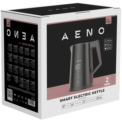 AENO Electric Kettle EK7S Smart: 1850-2200W, 1.7L, Strix, Double-walls, Temperature Control, Keep warm Function, Control via Wi-Fi, LED-display, Non-heating body, Auto Power Off, Dry tank Protection