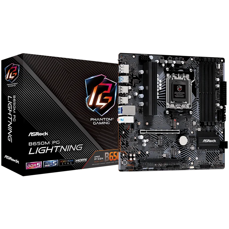 Дънна платка ASROCK B650M PG Lightning mATX AM5 DDR5