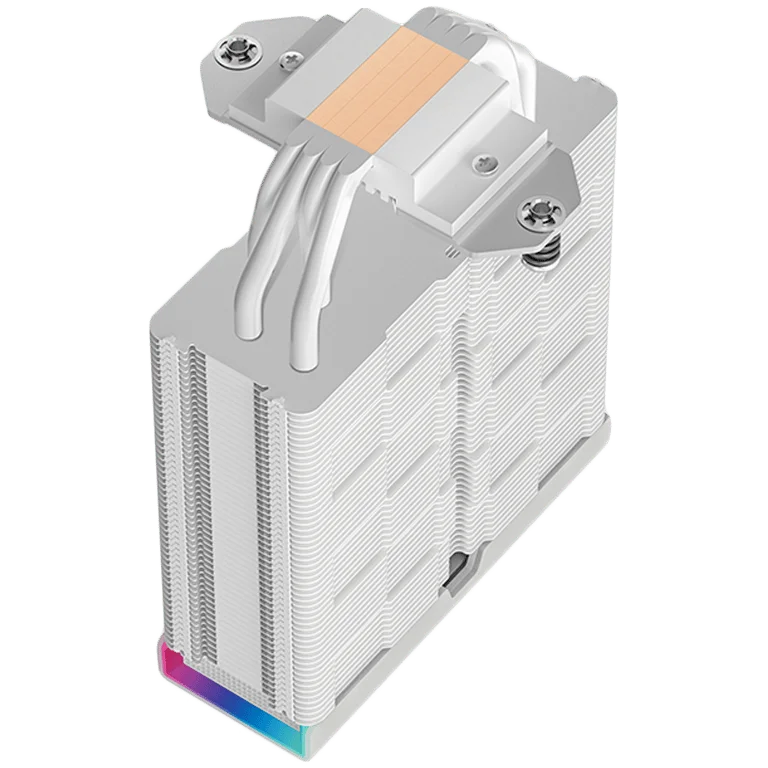 Охладител за процесор PROTECH DeepCool AK400 DIGITAL PRO WH R-AK400-WHAPMN-G, 1x120mm FT12 SE PWM вентилатор, дигитален дисплей, ARGB, Core Touch Technology 2.0, 4 топлинни тръби, бял