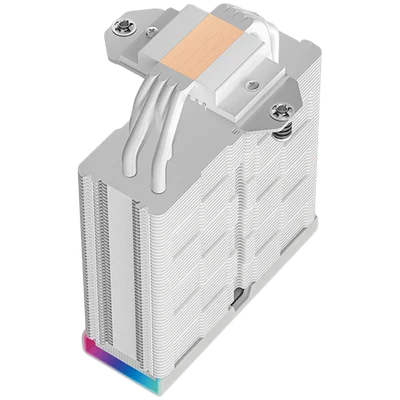 Охладител за процесор PROTECH DeepCool AK400 DIGITAL PRO WH R-AK400-WHAPMN-G, 1x120mm FT12 SE PWM вентилатор, дигитален дисплей, ARGB, Core Touch Technology 2.0, 4 топлинни тръби, бял