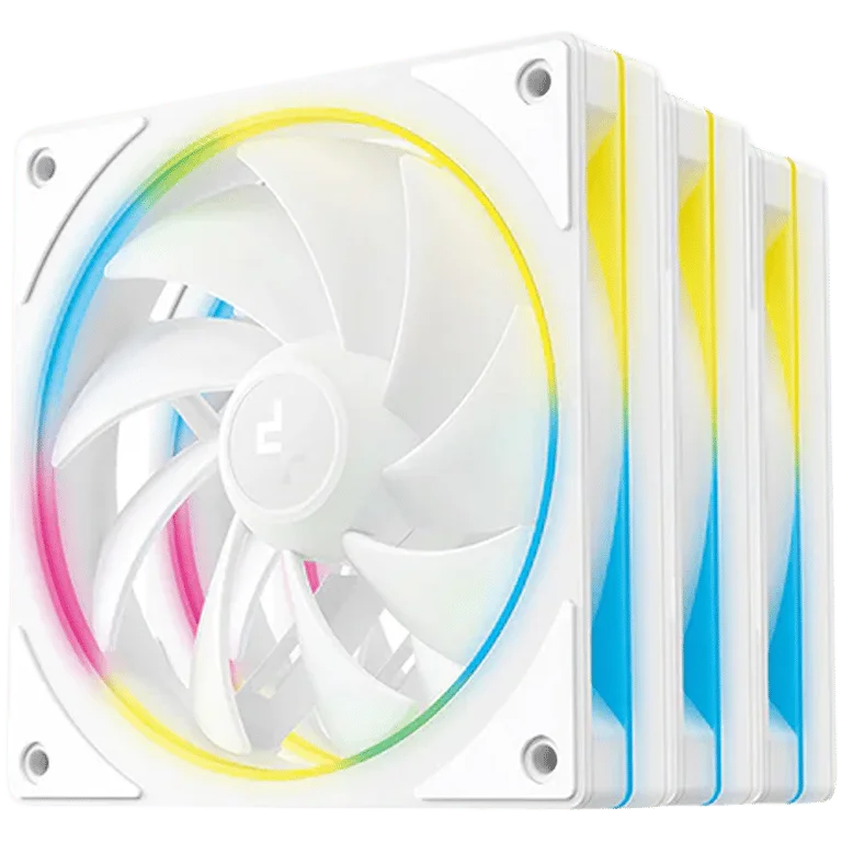 DeepCool FL12 SE 3IN1 WH, 3x120mm ARGB Fans, 8-pin Cable, PWM, Fluid Dynamic Bearing, PBT, 3 pack, ARGB Halo, White, R-FL12SE-WHAPN3-G, 3Y