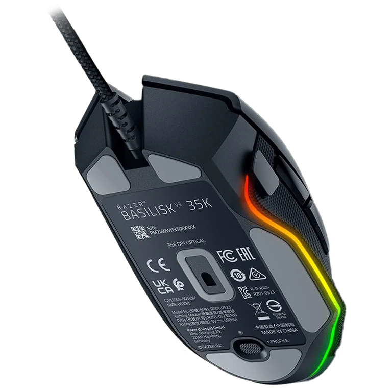 Гейминг мишка Razer Basilisk V3 35K, Focus Pro 35K, черна, 35000 DPI, с кабел