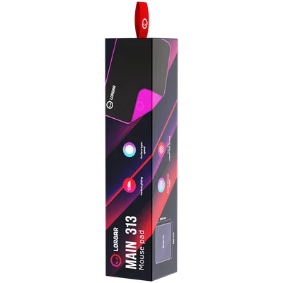 Lorgar Main 313, Gaming mouse pad, High-speed surface, Purple anti-slip rubber base, size: 360mm x 300mm x 3mm, weight 0.195kg