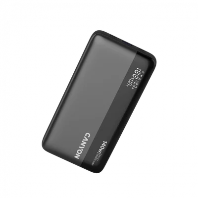 Външна батерия CANYON OnPower 240 PB-240 25000mAh 140W Power Delivery, три порта, дисплей, тъмно сив