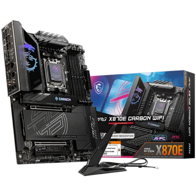 Дънна платка MSI MPG X870E CARBON WIFI ATX Socket AM5 DDR5 до 8400MHz Wi-Fi 7 Bluetooth 5.4 2.5G+5G LAN
