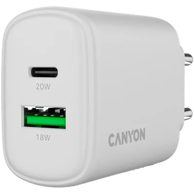 CANYON charger OnCharge 200 20W 1xPD 1xQC EU White